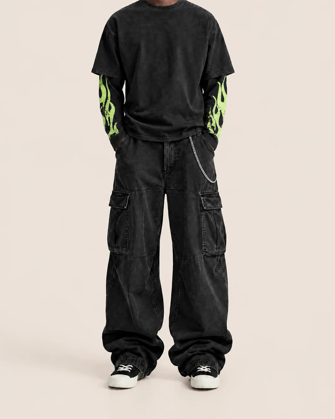 Doble Long Sleeve BLACK/GREEN — görsel 2